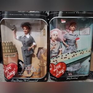 2 I Love Lucy Barbies- Job Switching 1998 Doll & Lucy Does a TV Commercial 1997